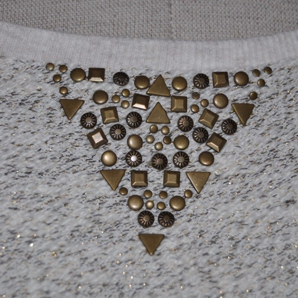 LUCKY LOTUS Studded Metallic Pullover Top - Picture 4 of 8